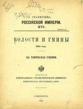 Волости и гмины 1890 года. - СПб., 1890. - (Статистика Росийской империи).