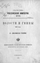 55. Люблинская губерния. - 1890. - (Статистика Российской империи; 17. вып. 5).