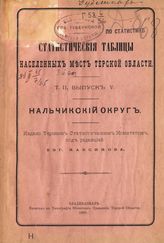 Т. 2. Вып. 5 : Нальчикский округ. - 1890.