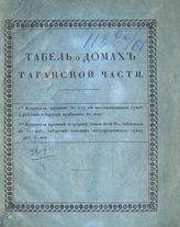 Табель о домах Таганской части [г. Москвы]. - М., [182-].