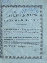 Табель о домах Яузской части [г. Москвы]. - М., [182-].