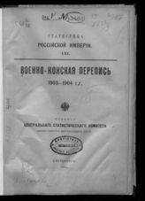 ... 1903-1904 гг. - 1906. - (Статистика Российской империи ; 61).