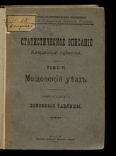 Т. 6 : Мещовский уезд. Вып. 1 : Основные таблицы. - 1912.