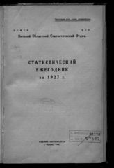 Статистический ежегодник за 1927 г. - Ижевск, 1928. 