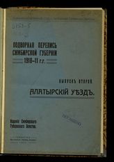 Подворная перепись Симбирской губернии 1910-1911 гг. - Симбирск, 1913-1915.