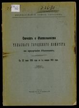 Тульский городской комитет по призрению беженцев. Отчет о деятельности Тульского городского комитета по призрению беженцев с 22 июня 1915 года по 1-е января 1916 года. - Тула, 1916.