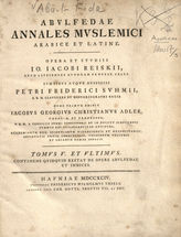 T. 5 : Continens quidquid restat de opere Abulfedae et ices. - 1794.
