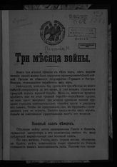 Плетнев М. Д. Три месяца войны. - Пг., [1914].