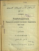 Азербайджанская сельскохозяйственная перепись 1921 года : итоги. - Баку, 1922-1923. 